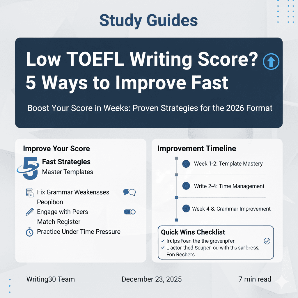 Low TOEFL Writing Score? 5 Ways to Improve Fast