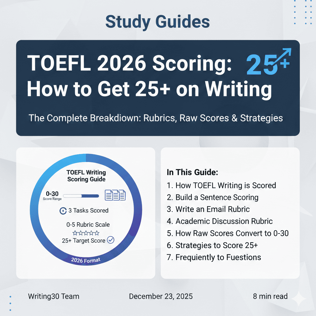 TOEFL 2026 Scoring: How to Get 25+ on Writing
